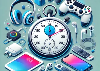 illustration of different tech items