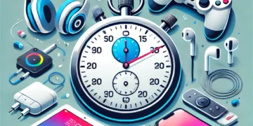 illustration of different tech items