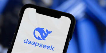Phone displaying deep seek
