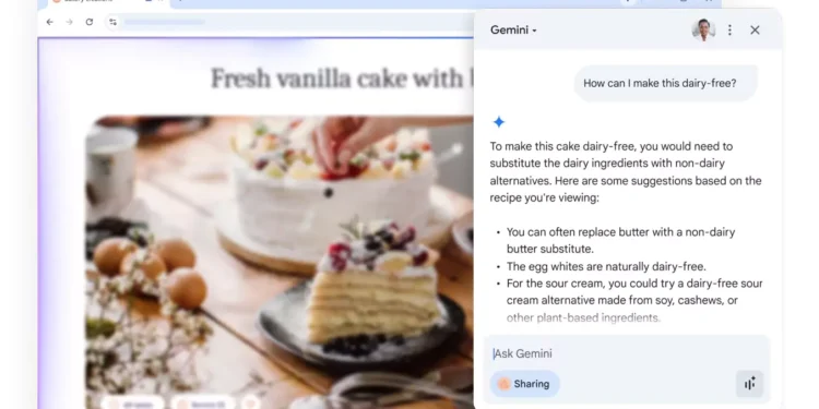 Google gemini chrome demo