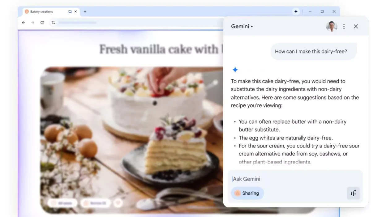 Google gemini chrome demo