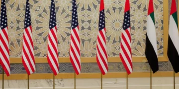 us and uae flags