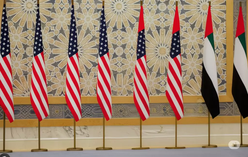 us and uae flags