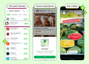 mobile mockups displaying whatsapp ads