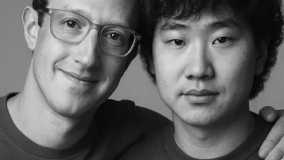 potrait of maek zuckberg and Wang